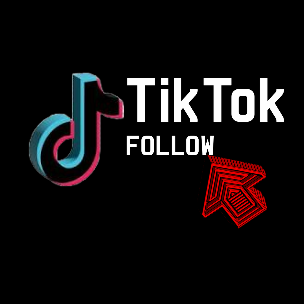 Tik Tok 3d logo follow arrow