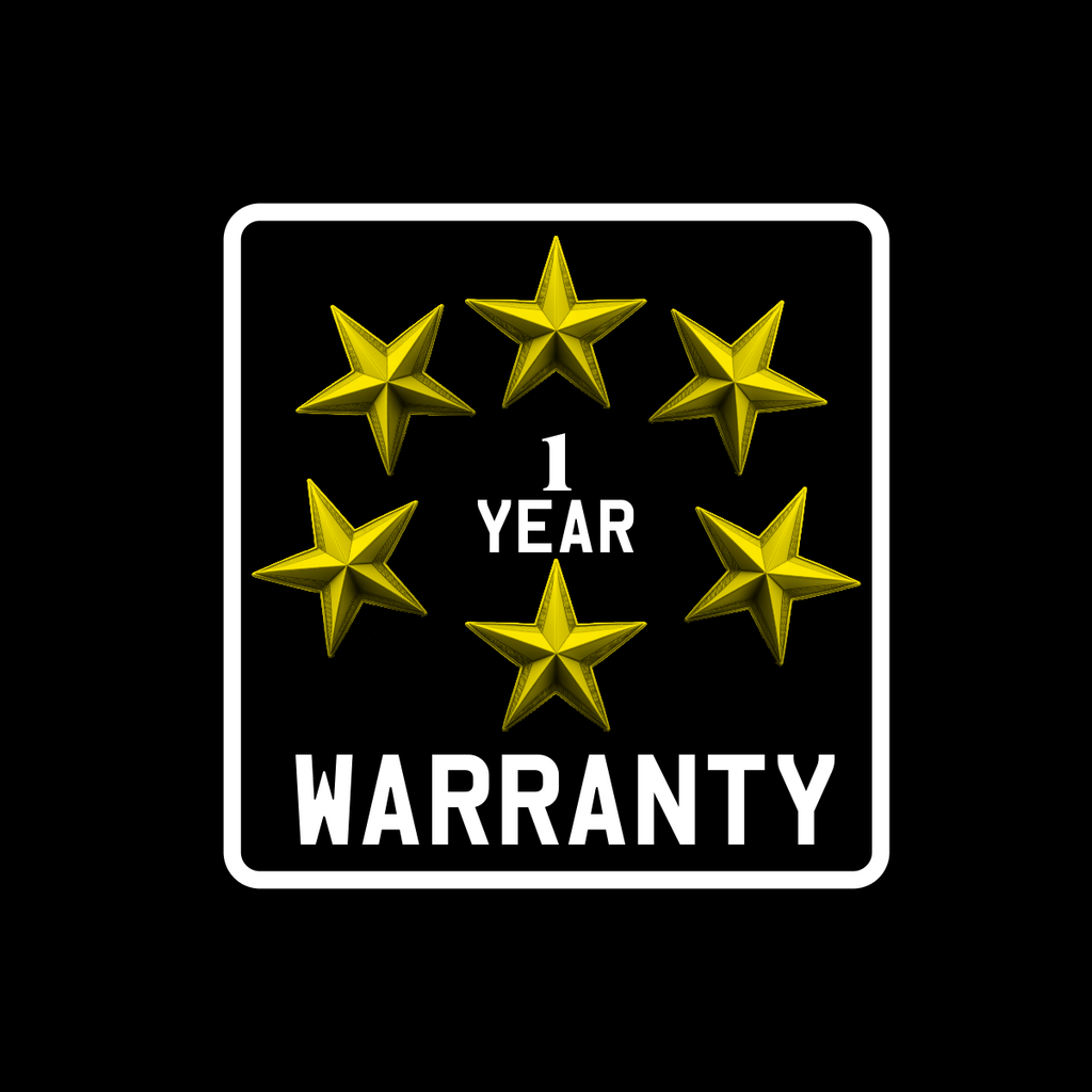 1 year warranty with gold stars
